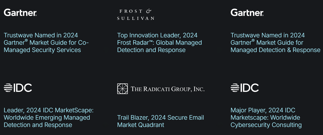 The most recognized cybersecurity leader by industry analysts.